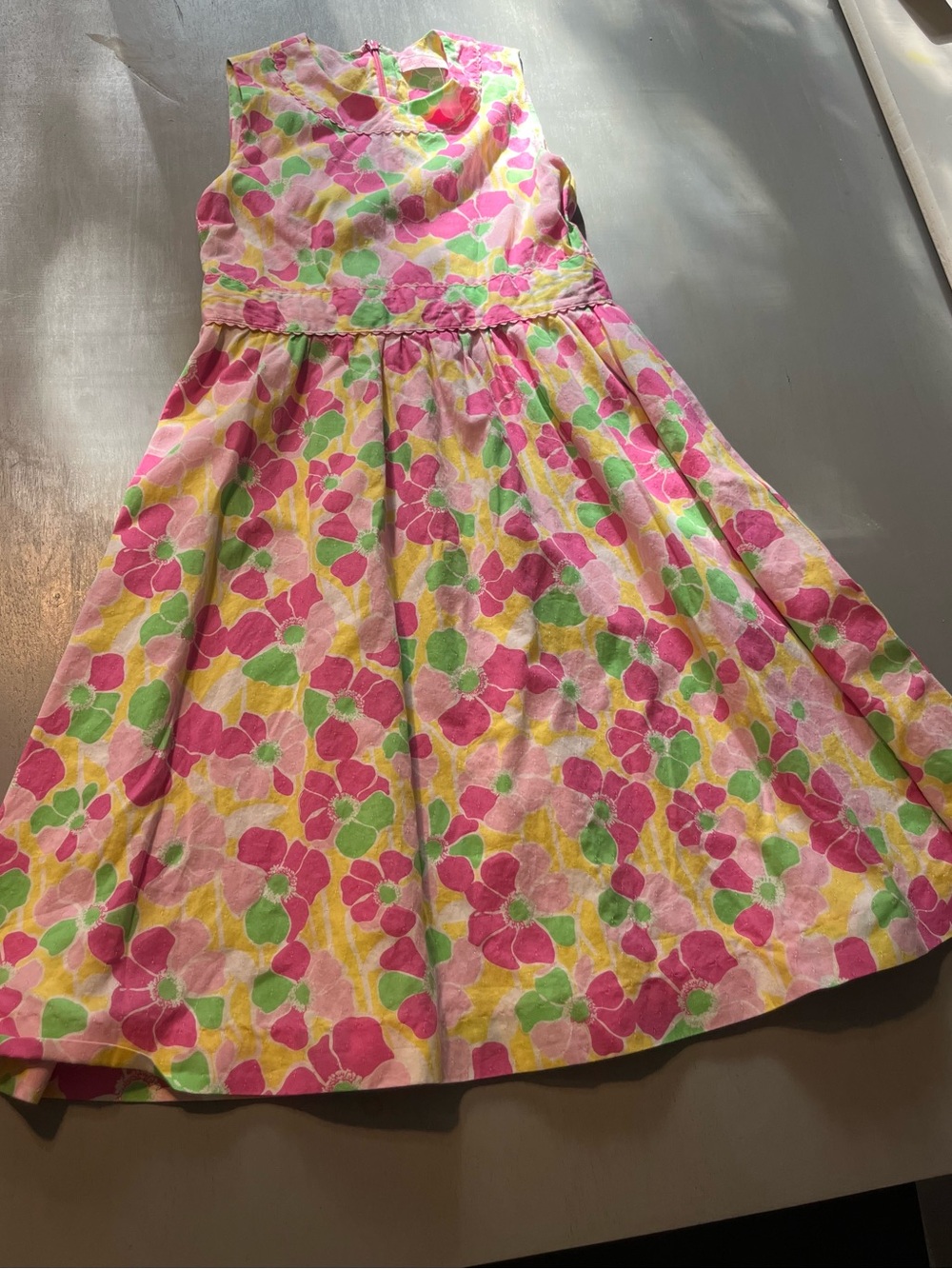 Vintage Lilly Pulitzer Girls' Pink Floral Sundress - Size 12